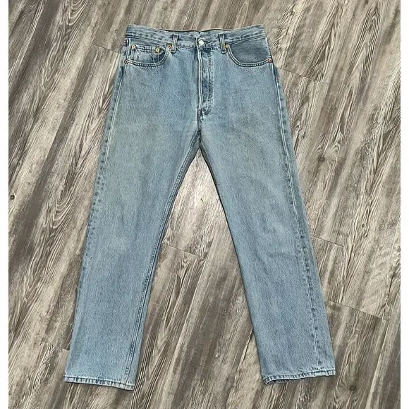 Vintage 1998 Levis 501 Made in France Grunge Jeans 34 x 30 (33 x 29) - Picture 1 of 16